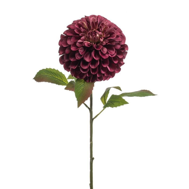 Dahlia pompon spray XL burgundy 77cm