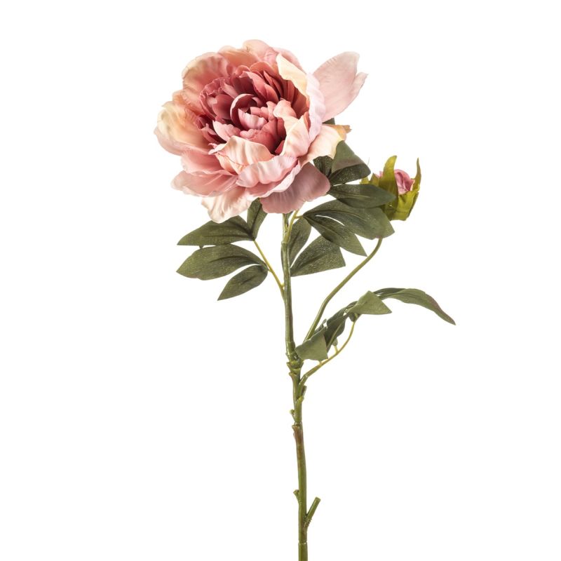 Peony spray old pink 75cm