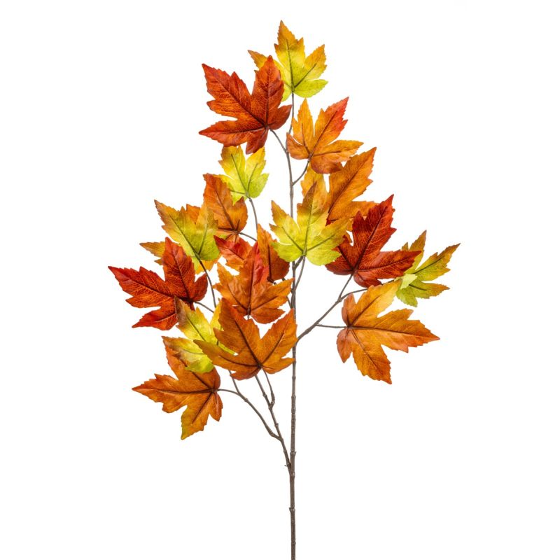 Maple lvs spray green/orange 90cm