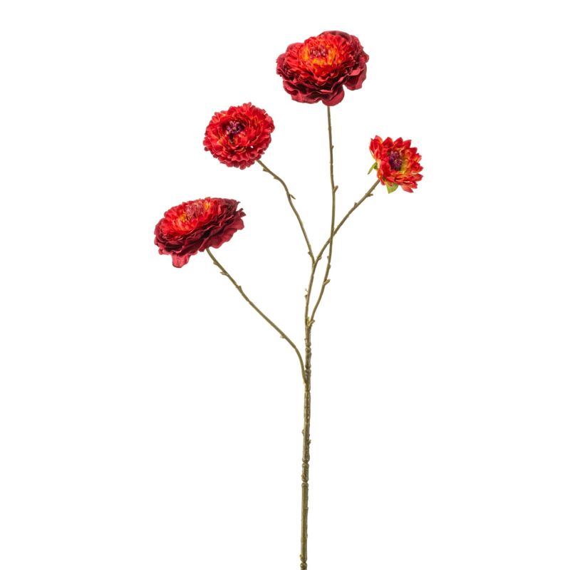 Zinnia spray x4 red 70cm