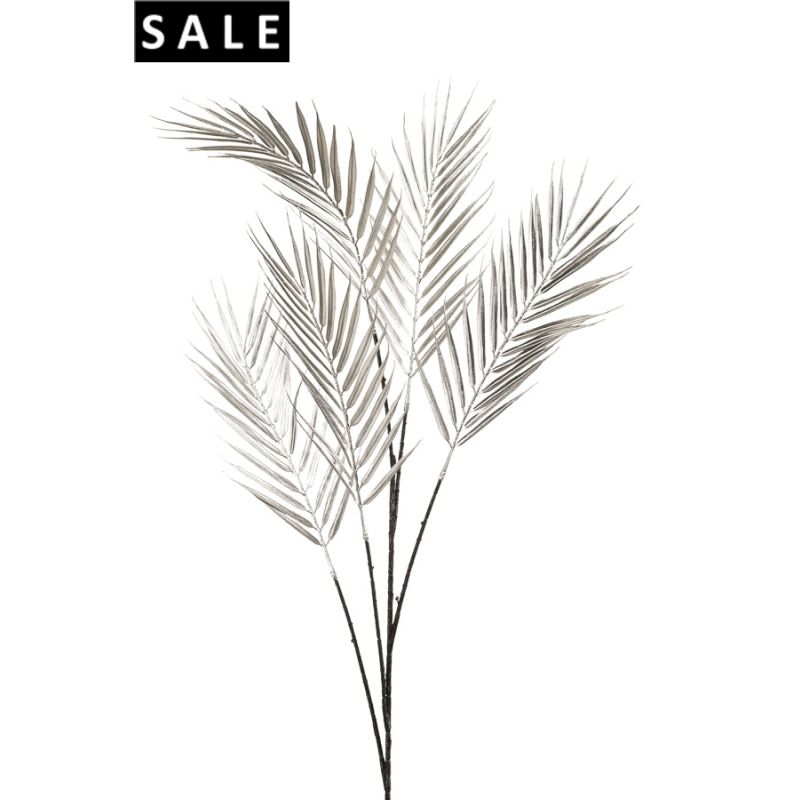 Palm leaf spray x5 silver 115cm