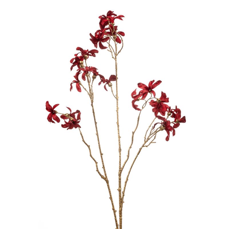 Syringa spray red/gold 80cm