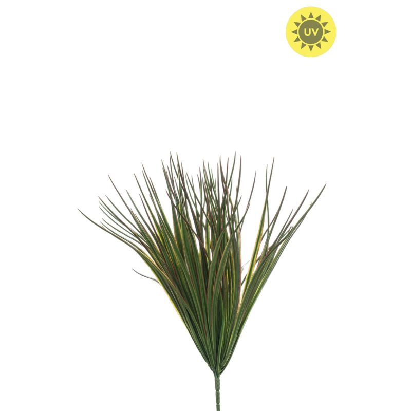 Grass bush UV green/red 40cm