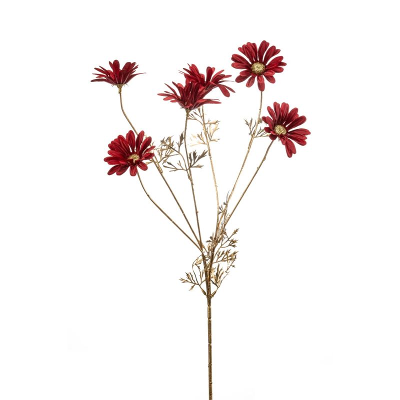 Daisy spray red/gold 80cm