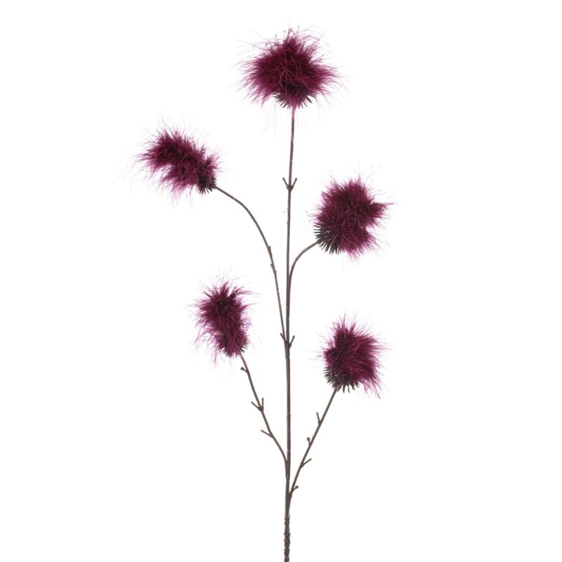 Pom pom spray x5 burgundy 84cm