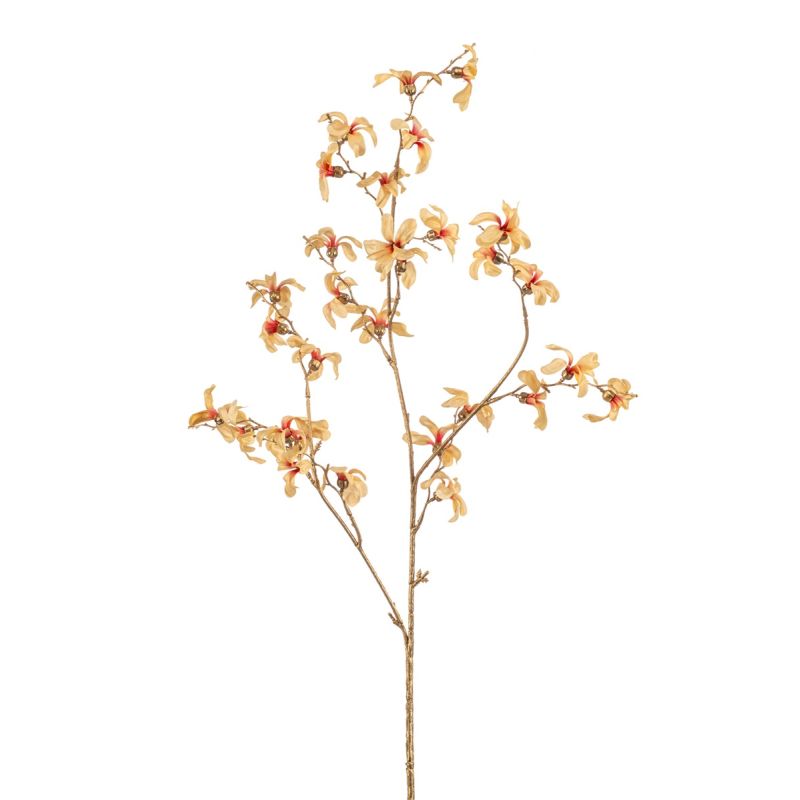 Forsythia spray x3 peach/gold 85cm