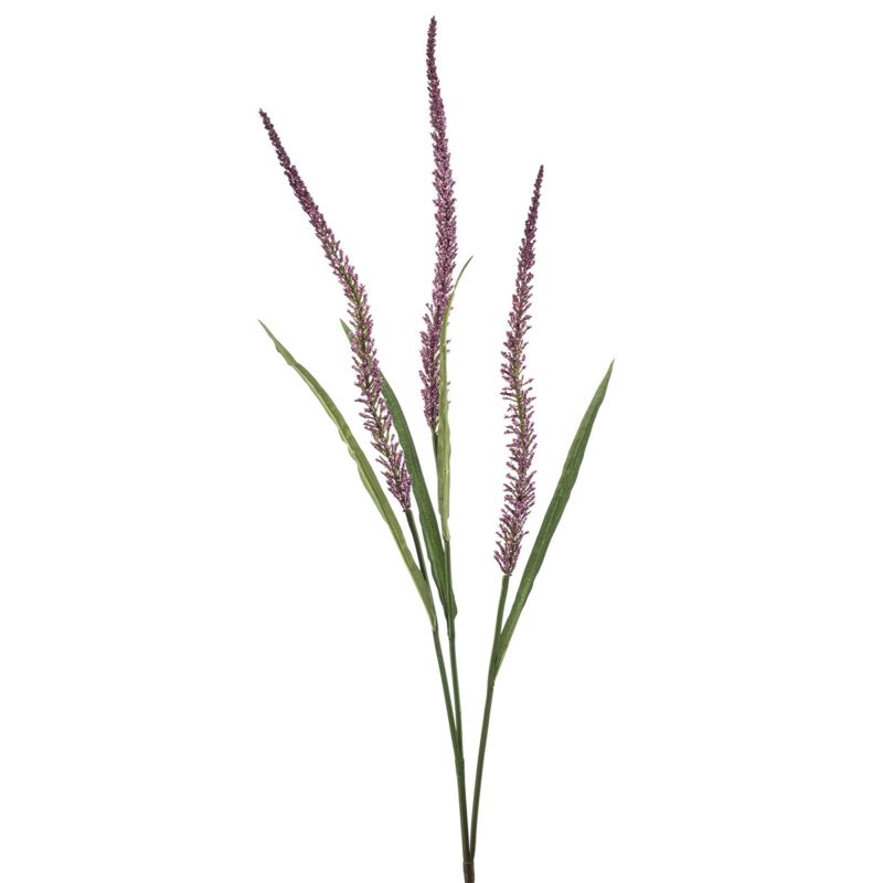 Grass flower spray x3 purple 115cm
