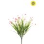 Grass bush w pink flower UV 40cm