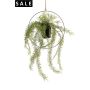 Fern in metal hanging ring 90cm