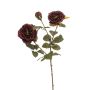Rose spray burgundy 58cm