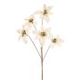 Poinsettia spray x5 cream velvet 80cm